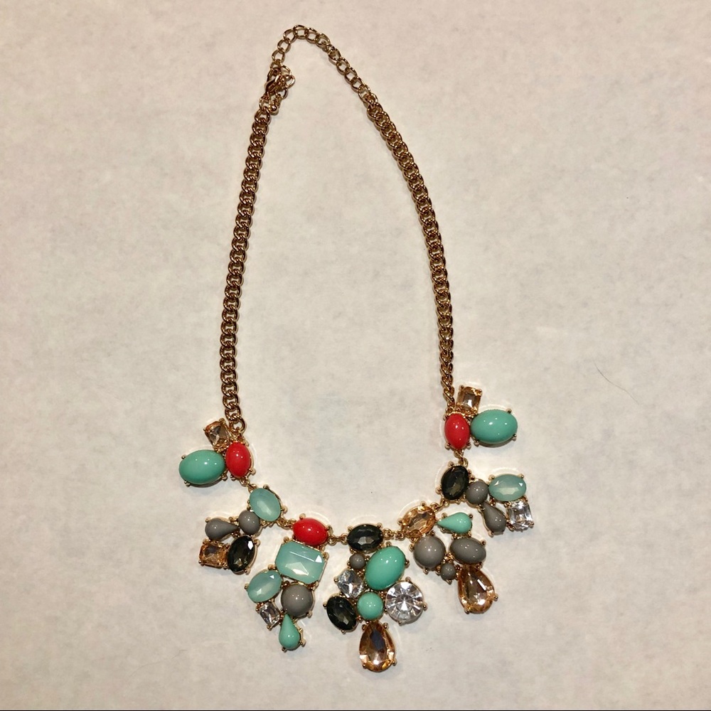 Gold & Turquoise Gemstone Statement Necklace